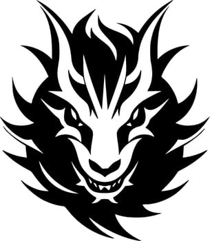 Dragon, Minimalist and Simple Silhouette - Vector illustration