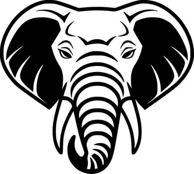 Elephant - Black and White Isolated Icon - Vector illustration