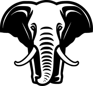 Elephant - Black and White Isolated Icon - Vector illustration