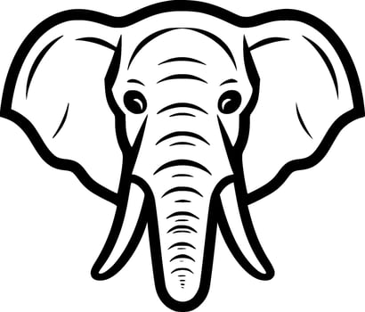 Elephant, Minimalist and Simple Silhouette - Vector illustration