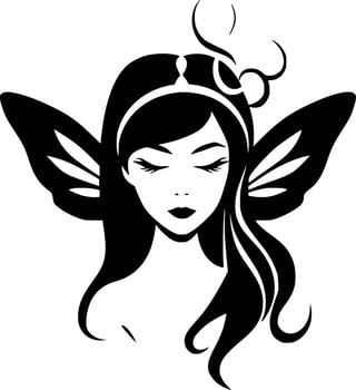 Fairy, Minimalist and Simple Silhouette - Vector illustration