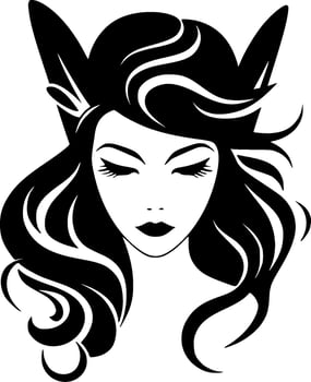 Fairy, Black and White Vector illustration