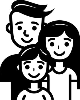 Family, Minimalist and Simple Silhouette - Vector illustration