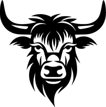 Highland Cow - Minimalist and Flat Logo - Vector illustration