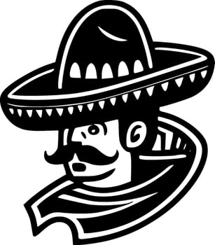 Mexican, Black and White Vector illustration