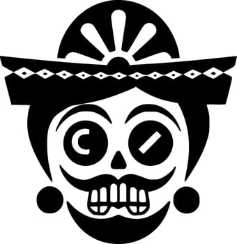 Mexico, Black and White Vector illustration