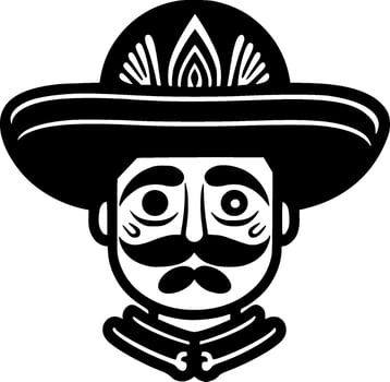 Mexico, Black and White Vector illustration