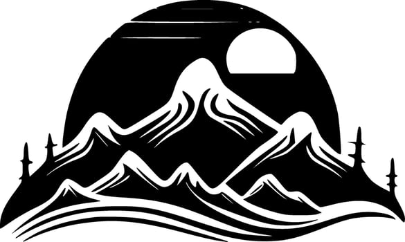 Mountains, Minimalist and Simple Silhouette - Vector illustration