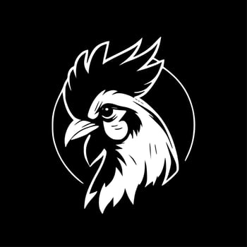 Rooster - Black and White Isolated Icon - Vector illustration