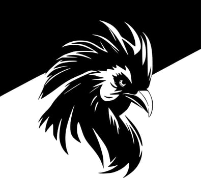 Rooster, Minimalist and Simple Silhouette - Vector illustration