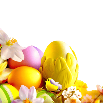 A Collection of Festive Decorations and Easter Eggs generative with AI png