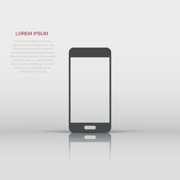 Phone device sign icon in flat style. Smartphone vector illustration on white isolated background. Telephone business concept.