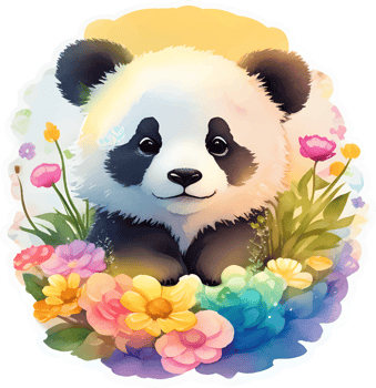 Little Panda Sticker with png