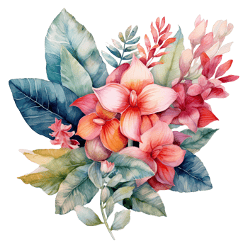 Watercolor botanical illustration on transparent background. png