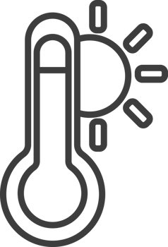 thermometer, hot thin line icon, Weather icon set. png