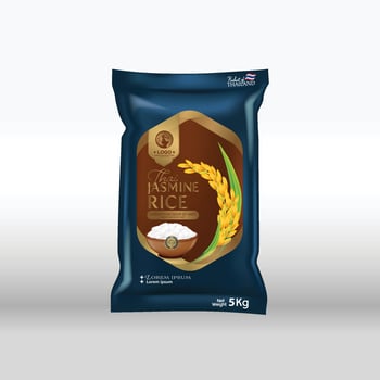 Rice Package Mockup Thailand food Products, vector illustration