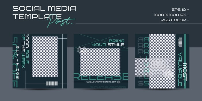 Modern urban futuristic streetwear fashion design for social media post template vector