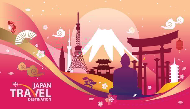 japan travel destination vector illustration