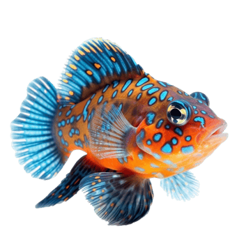 Mandarin fish isolated on transparent background, created with png