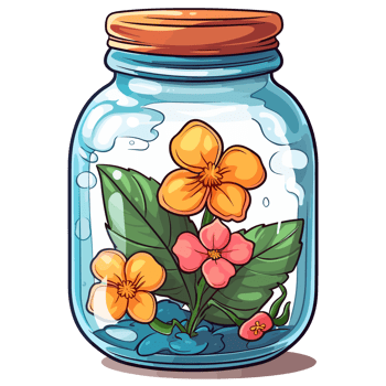 Flowers Inside Jar - png