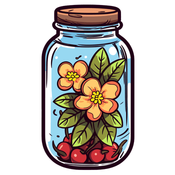 Flowers Inside Jar - png