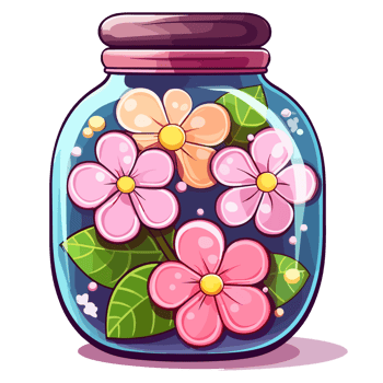 Flowers Inside Jar - png
