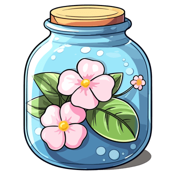 Flowers Inside Jar - png