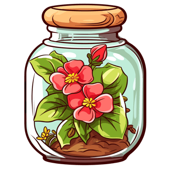 Flowers Inside Jar - png