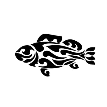 Illustration vector graphic of tribal art fish tatto