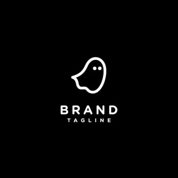 Cute Little Ghost Icons Flying Looking For People. Simple Fun Flying Ghost Logo Design. vector