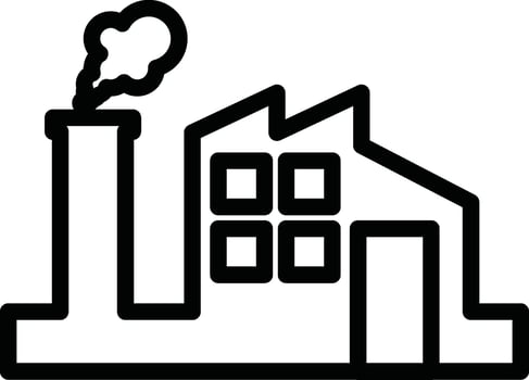 Factory or Industry icon in line art. vector