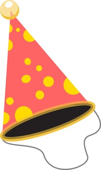 Party hat icon in red and yellow color. vector