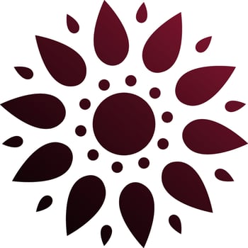 Mandala flower flower design in burgundy color. vector