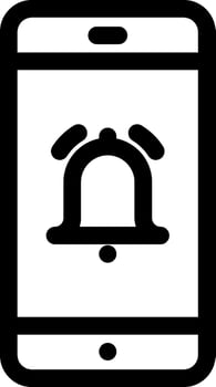 Line art illustration of Phone or Mobile ring bell icon. vector