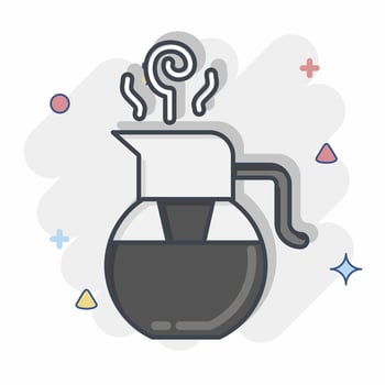 Icon Glass Teaport. related to Tea symbol. comic style. simple design editable. simple illustration. green tea vector