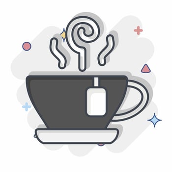 Icon Herbal Tea. related to Tea symbol. comic style. simple design editable. simple illustration. green tea vector