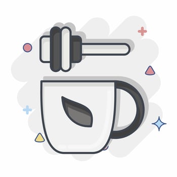 Icon Honey Tea. related to Tea symbol. comic style. simple design editable. simple illustration. green tea vector