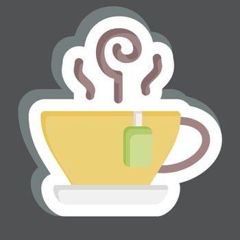 Sticker Herbal Tea. related to Tea symbol. simple design editable. simple illustration. green tea vector