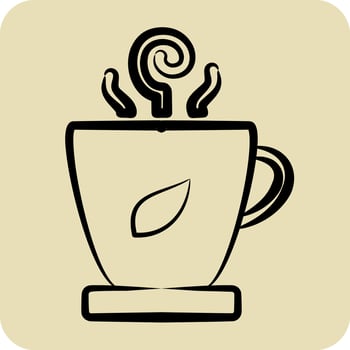 Icon Cup Of Tea. related to Tea symbol. hand drawn style. simple design editable. simple illustration. green tea vector