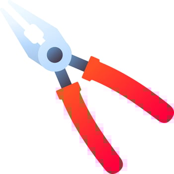 Flat style Plier icon in red and gray color. vector
