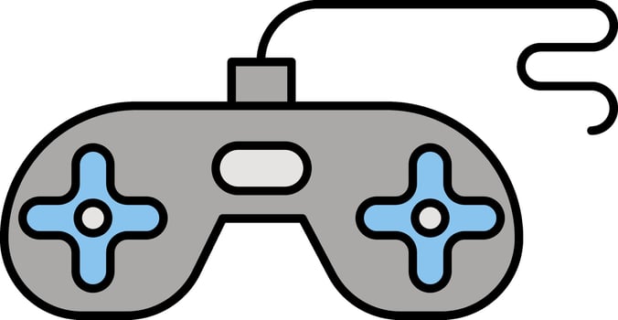 Illustration of Gamepad Icon in Grey and Blue Color. vector