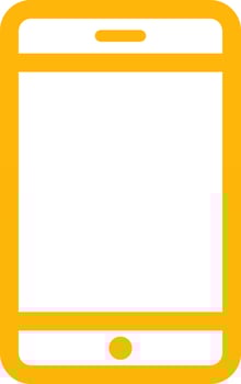 3d modern smart phone in yellow and white color. vector
