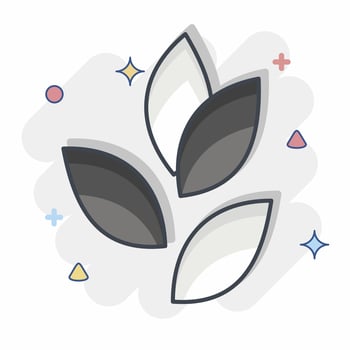 Icon Tea Leafs. related to Tea symbol. comic style. simple design editable. simple illustration. green tea vector
