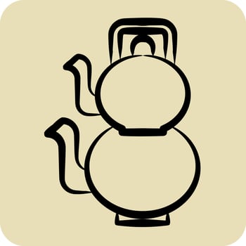 Icon Turkish Teaport. related to Tea symbol. hand drawn style. simple design editable. simple illustration. green tea vector