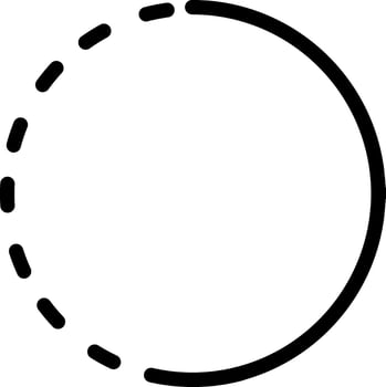 Line art draw circle icon in flat style. vector