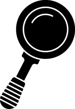 black and white illustration of magnifying glass icon. vector