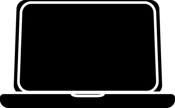 Black Laptop icon in flat style. vector
