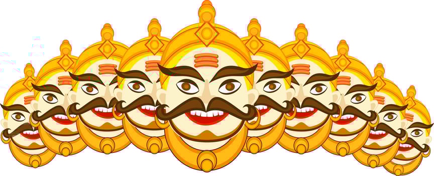 Illustration of Ravana for Dussehra celebration vector