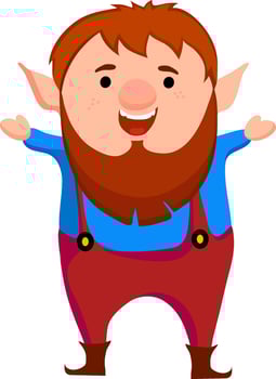 Cartoon character of funny elf. vector