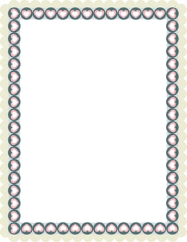 Decorative frame with hearts border. vector